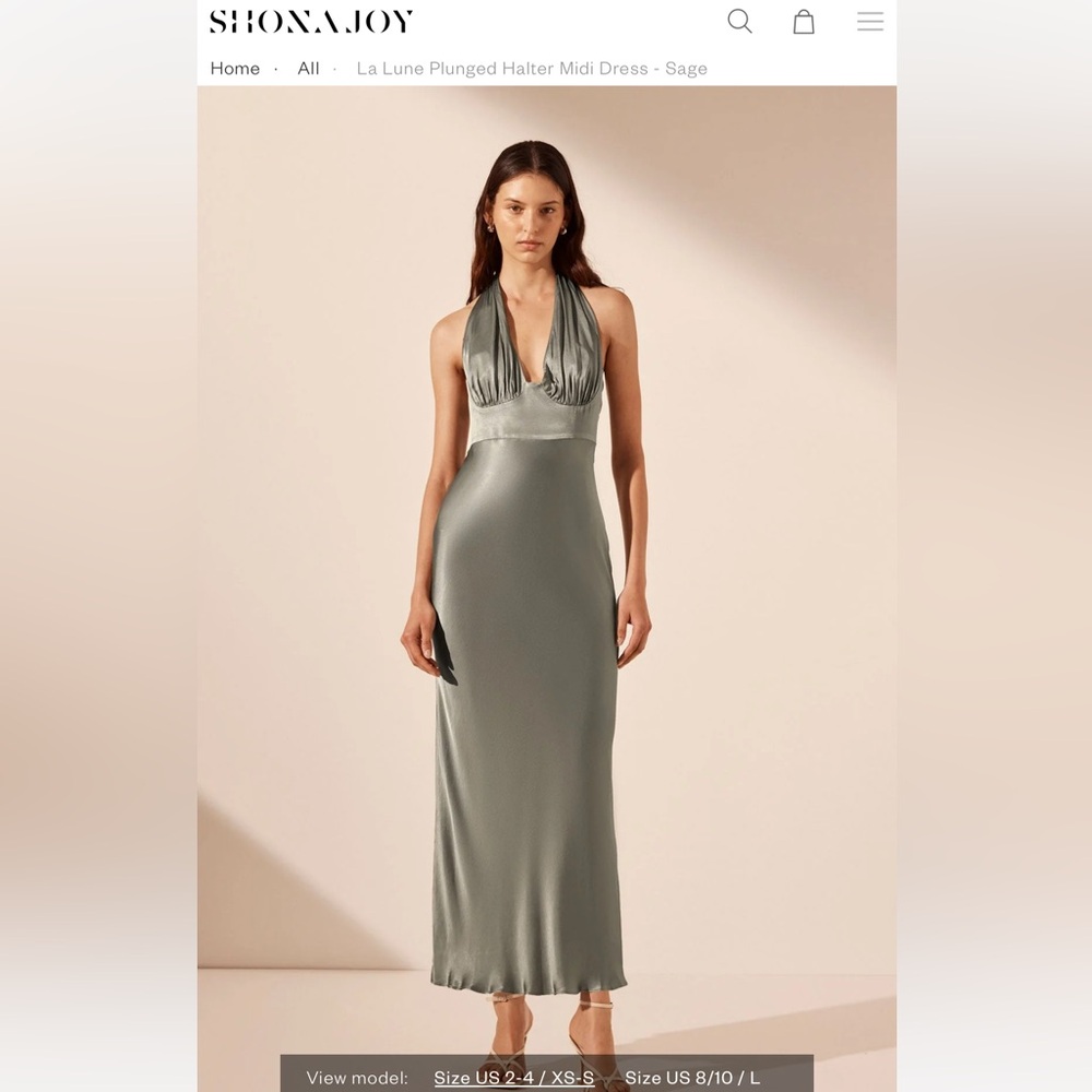 Shona Joy Sage Halter Midi Dress